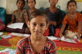 A young girl in a Girl&rsquo;s Education Challenge project