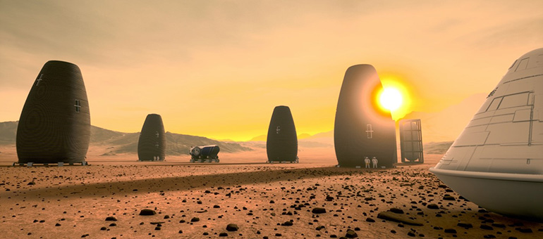 3D Computer Generated Image of Mars landscape from &lsquo;Constructing a Life on Mars&rsquo;